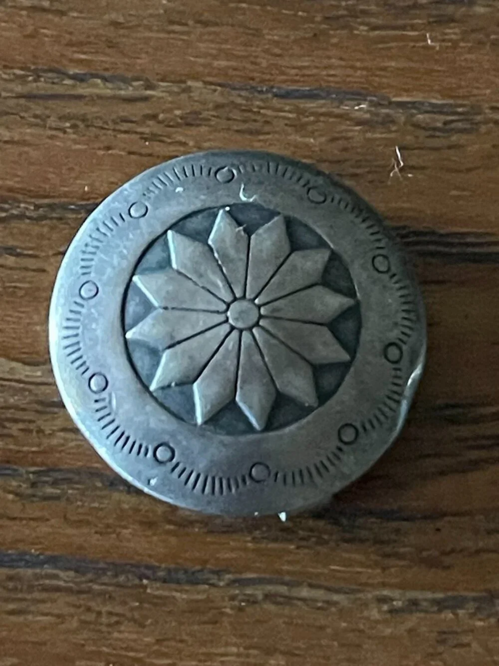 Vintage Stamped Native American Navajo Sterling Silver Concho Button Covers